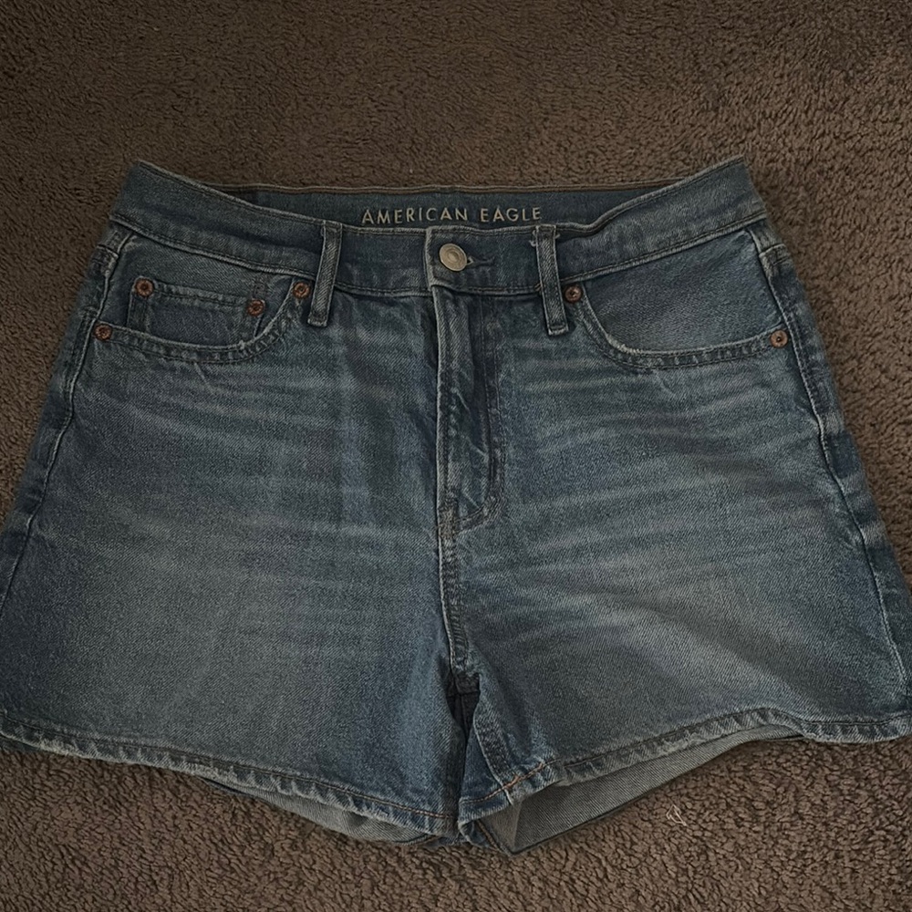 American eagle high waisted blue jean shorts